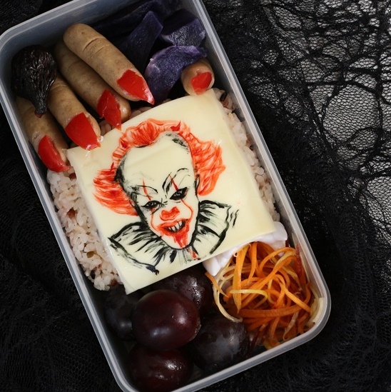 オブラートアートでハロウィーンの最恐嫌がらせ弁当♪