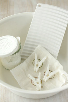 洗濯板を使って手軽にお洗濯