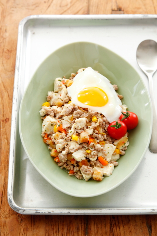 「トスサラ　イタリアン・バジル味」で、超簡単★ガパオライス風　～ざっくりレシピ＠原田家の食卓