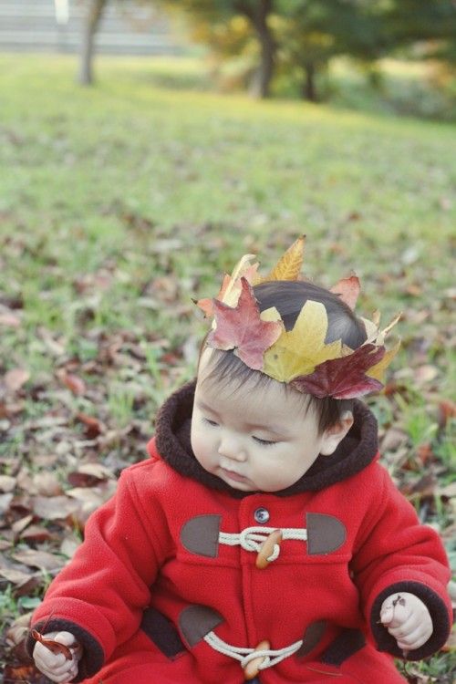 子どもと一緒に♪　葉っぱで王冠づくり