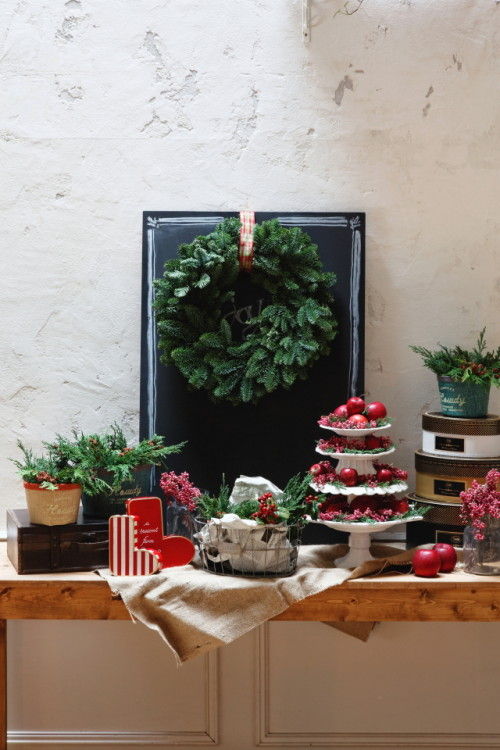 定番カラーのクリスマス　～インテリアもRed & Green＋チェックでデコ☆