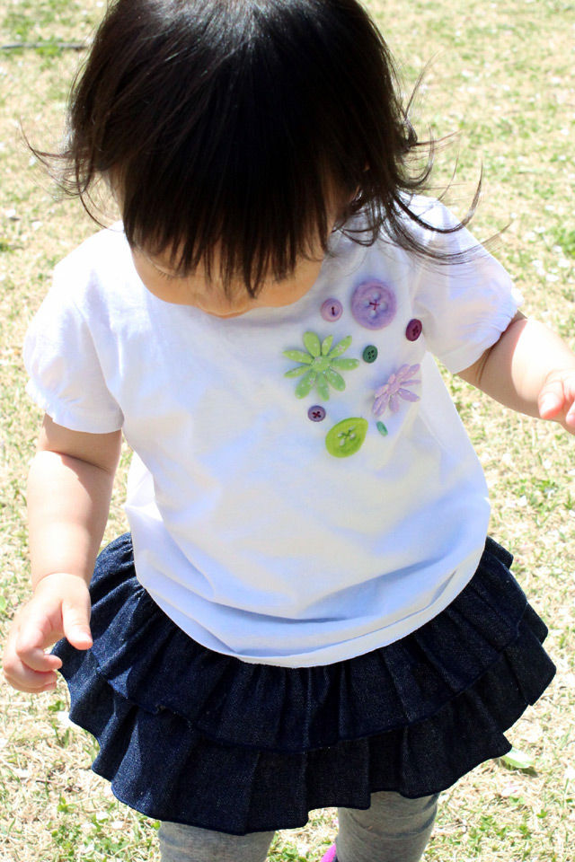 簡単ソーイングでシンプルな子ども服をかわいくおめかし♪