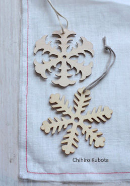 木の雪華オーナメントで和モダンツリー