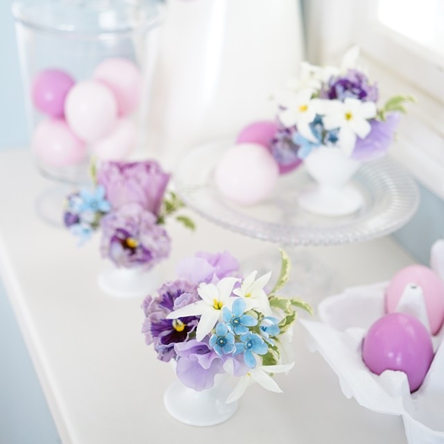100均や身近な食器で可愛く！イースターの花飾り