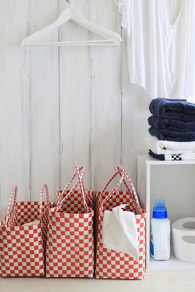 お手頃値段のポリプロピレンのバッグで、洗濯物分別♪