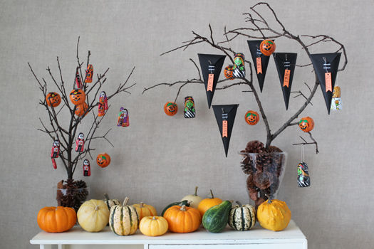 ◆ハロウィン特集№7．　枝に吊るすだけ！食べちゃえるハロウィンディスプレイ