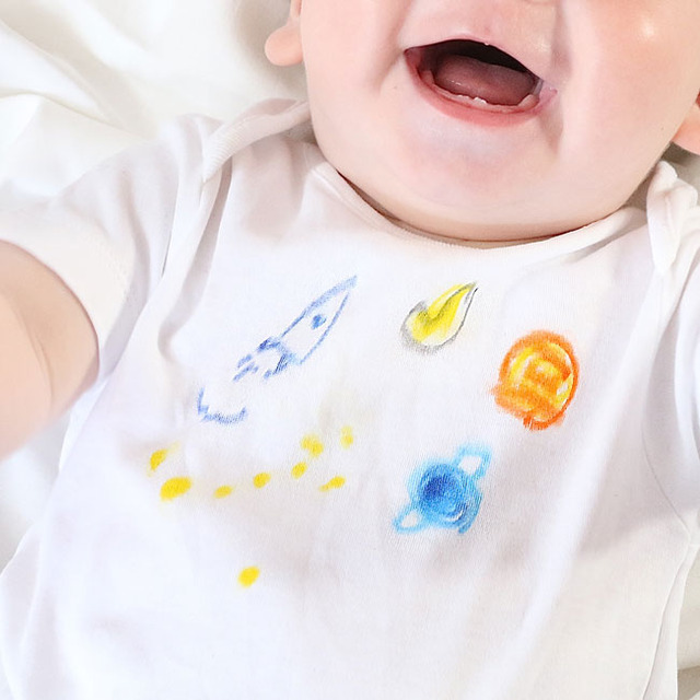 あそび育★「無印良品布描きクレヨン」で親子でTシャツにお絵描き