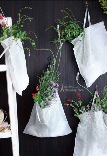 手づくりガーゼにアレンジ！野の花を楽しむ