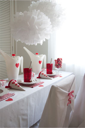 ハートテーブルでクリスマスパーティー