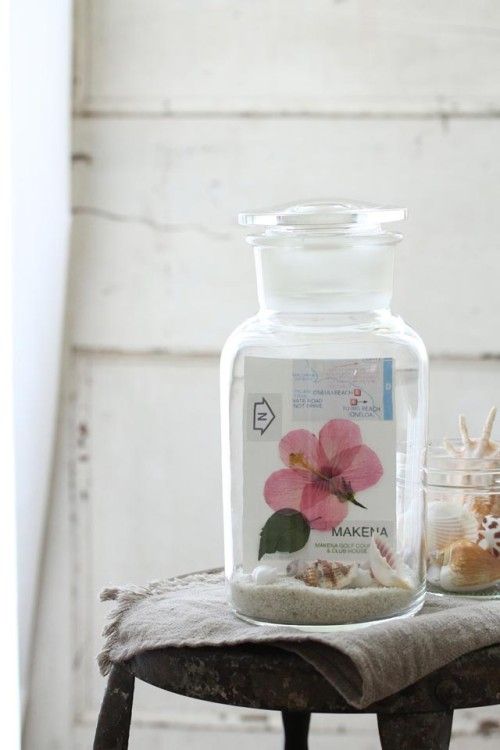 バカンスの思い出をつめこんで。ハイビスカスの押し花瓶