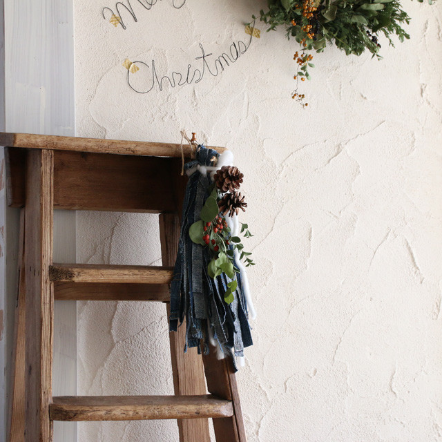 ［野花生活］デニムのリメイク術♪ クリスマススワッグの作り方