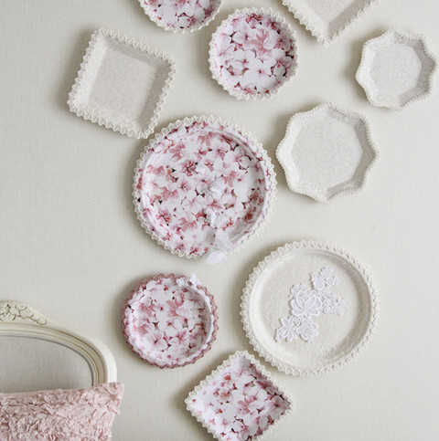 紙皿で作るスプリング・ウォールデコ～お気に入りのナプキンで簡単カルトナージュ