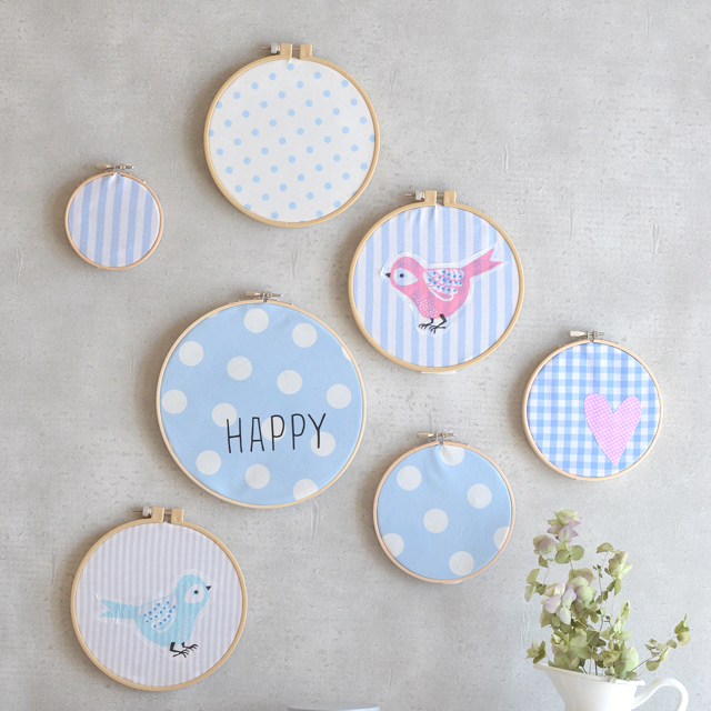 100均刺繍枠で簡単に♪ 春色ウォールデコの作り方