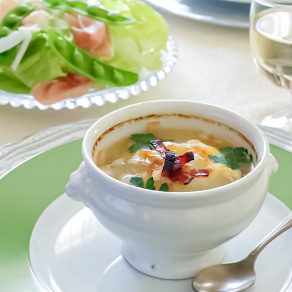 簡単！ 新玉ねぎのグラタンスープの作り方