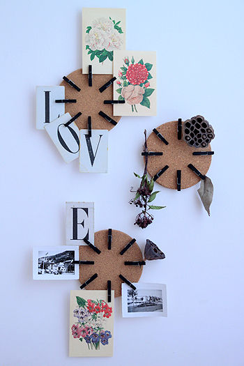 リースのように楽しむ手づくりクリップボード