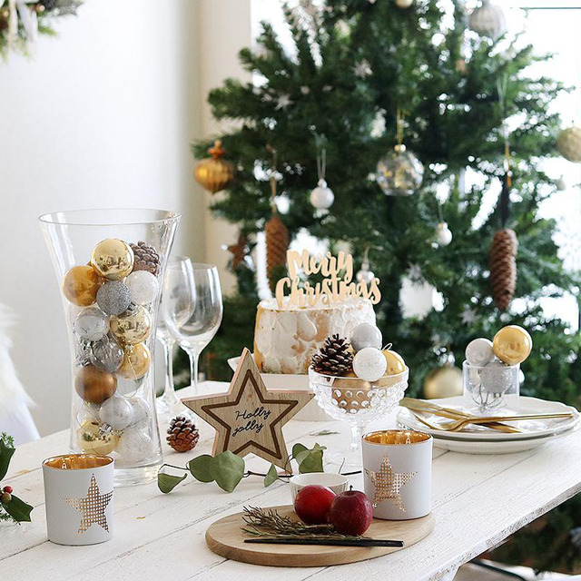 ニトリで2000円♪クリスマスのボールオーナメント活用法　4選