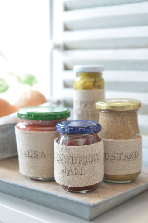 簡単！布で作るオリジナルラベルで食卓に統一感を♪