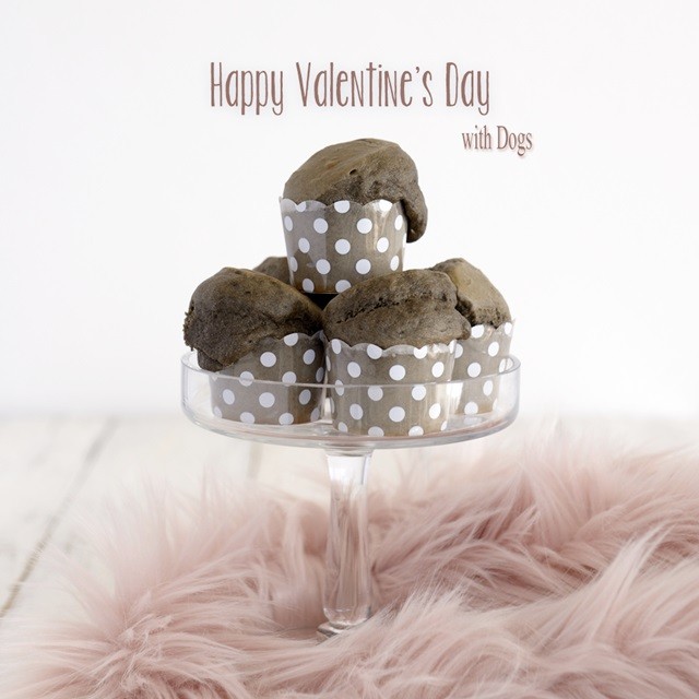 ダイソー 100円グッズで！わんこと楽しむバレンタイン～チョコ風黒ゴマカップケーキ