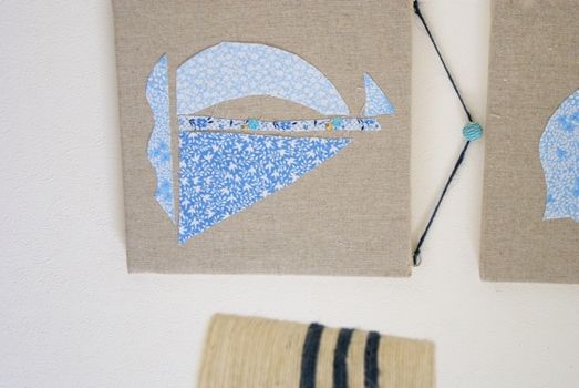 １００円麻パネルでマリンなウォールデコ