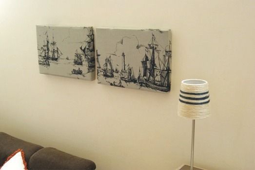 段ボールのふたでリーズナブルなファブリックパネル