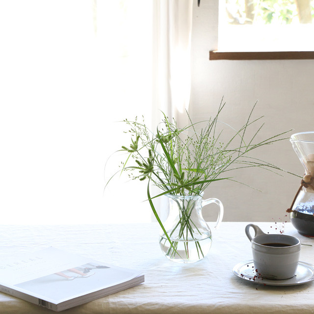 ［雑草アレンジ］　ピッチャーにグリーンアレンジ　かんたんな作り方のポイントつき