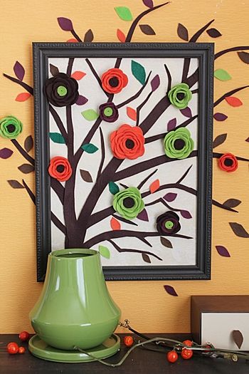 ぬくもりあるフェルトローズで秋色インテリア