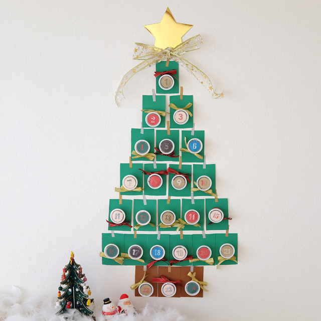 材料はALL100円均！ 切って貼るだけの簡単アドベントカレンダー