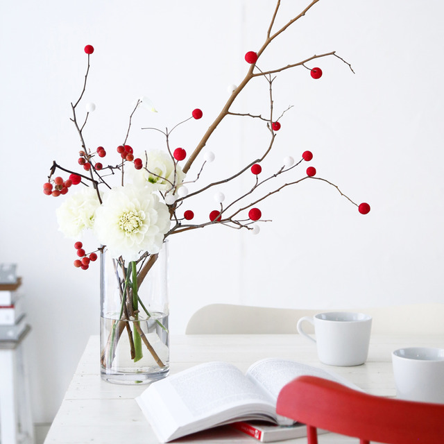 ダイソーで買える紅白花餅ピックで簡単♪ 小正月のお飾り