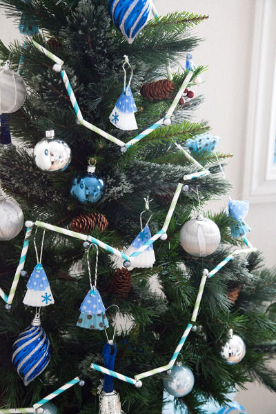 切って繋げるだけでOK! 　簡単ガーランド～パステルブルーで彩るクリスマスパーティより