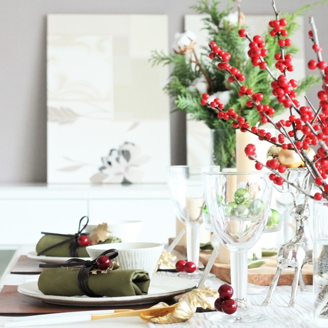 クリスマスのテーブルコーディネート♪　テッパン４色を取り入れて