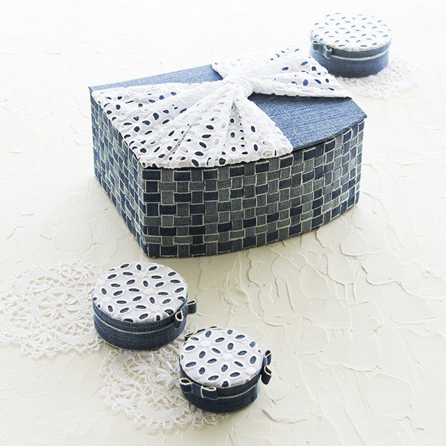 洋服リメイクカルトナージュ～デニム＆レースでジュエリーボックス作り～♪