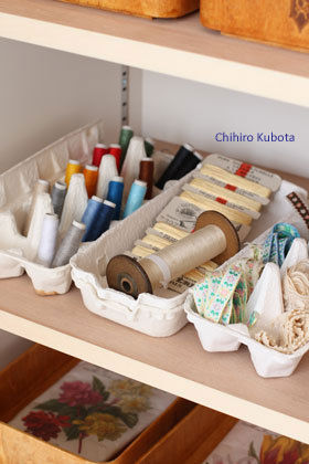 使い終わった卵パックを収納に