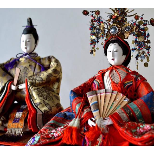 簡単大人のひな飾り　古き良き時代の雛道具を使って