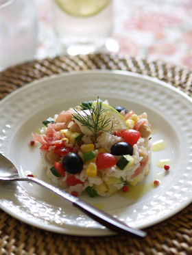 たっぷり野菜のライスサラダ