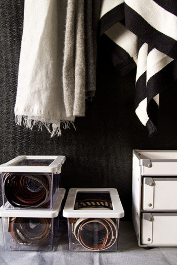 ＩＫＥＡのタッパーでベルト収納