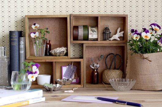 １００円均一のウッドＢＯＸで簡単デスク収納