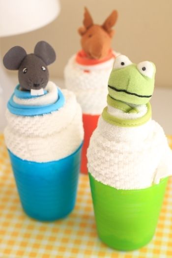 IKEAグッズで、ベビー向け☆カップケーキ風プチギフト