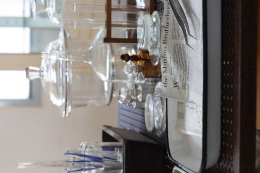 コーヒー染英字新聞の手づくりプレゼントタグ