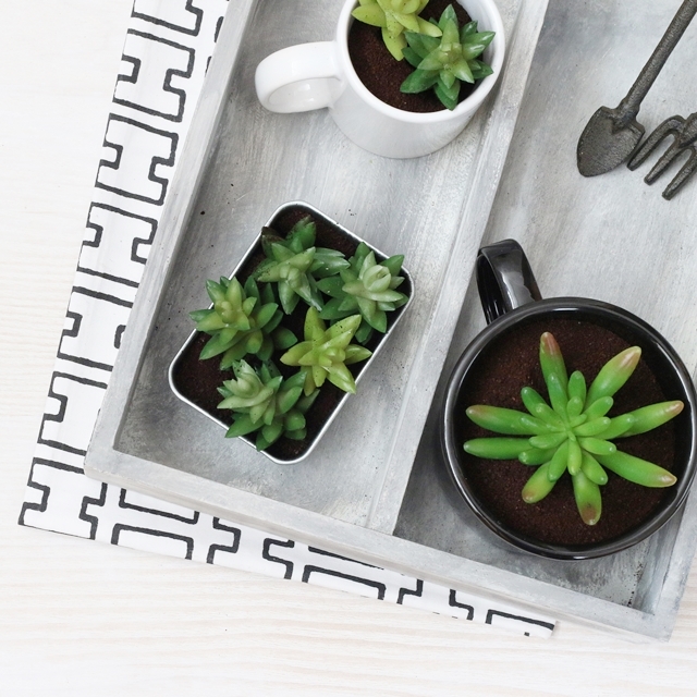 アレルギーの方にもおすすめ！ コーヒーの粉と100円フェイクグリーンで春を楽しもう！