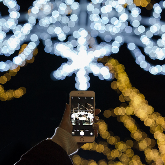 iPhone標準カメラで、イルミネーションをブレずに綺麗に撮る方法