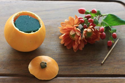 ハロウィンの花あしらい