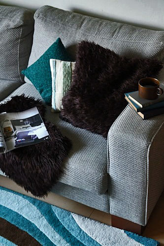 手作り★フェイクファーのクッションで、上質インテリア