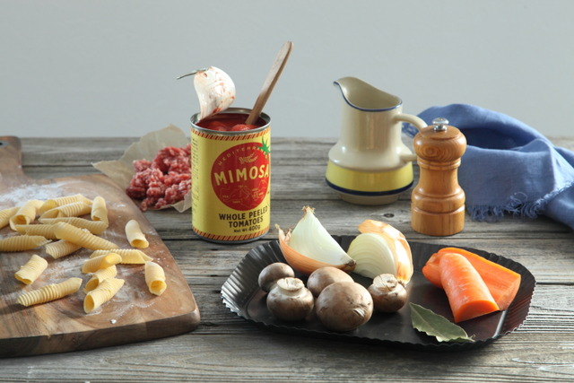 モチモチ食感がおいしい手打ちパスタ！！ガルガネッリのミートソース和え