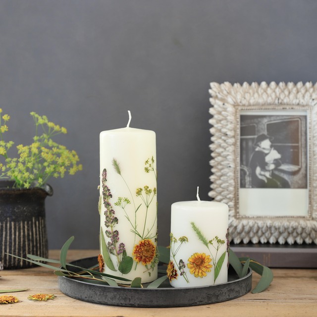 レンジで簡単押し花♪「ボタニカルキャンドル」の作り方