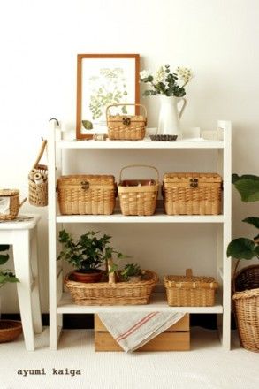 かわいく飾れて、実用的なかご収納
