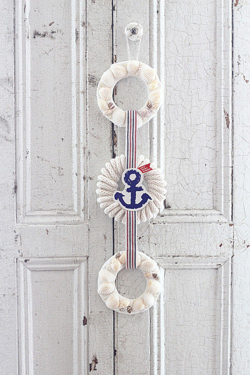 夏を演出　クレイで簡単♪　シェル・リース