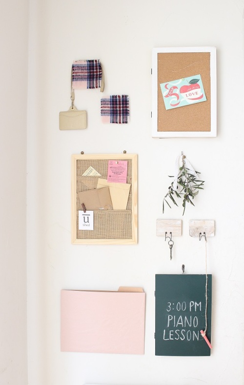 100円ボードで手作り！　学校プリントをサッと貼ってお洒落に隠すスケジュールボード