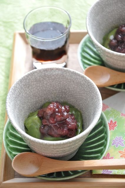 からだに優しい抹茶のくずプリン