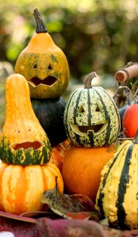 ハロウィン特集　かぼちゃを重ねてジャック・オ・ランタン