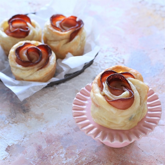 甘くないバレンタイン♪ ラブリーな薔薇のハムサラダパイの作り方